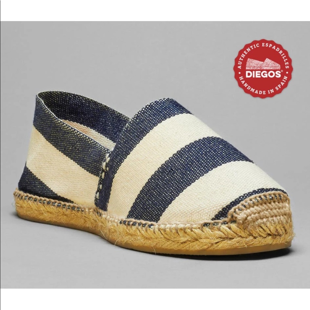 Diego’s Nautical Espadrilles Striped Navy